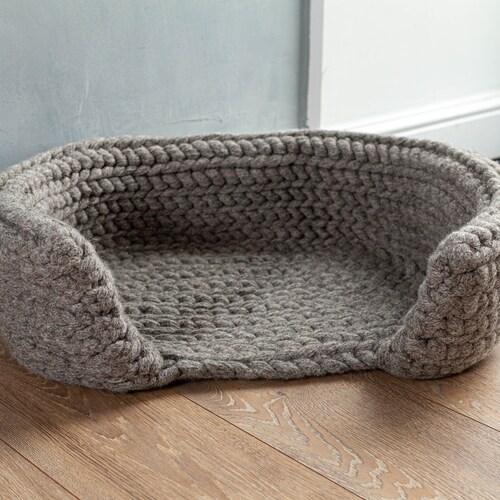Dog Bed Chunky Crochet Dog Bed Dog Basket Cat Bed Cat Basket Etsy