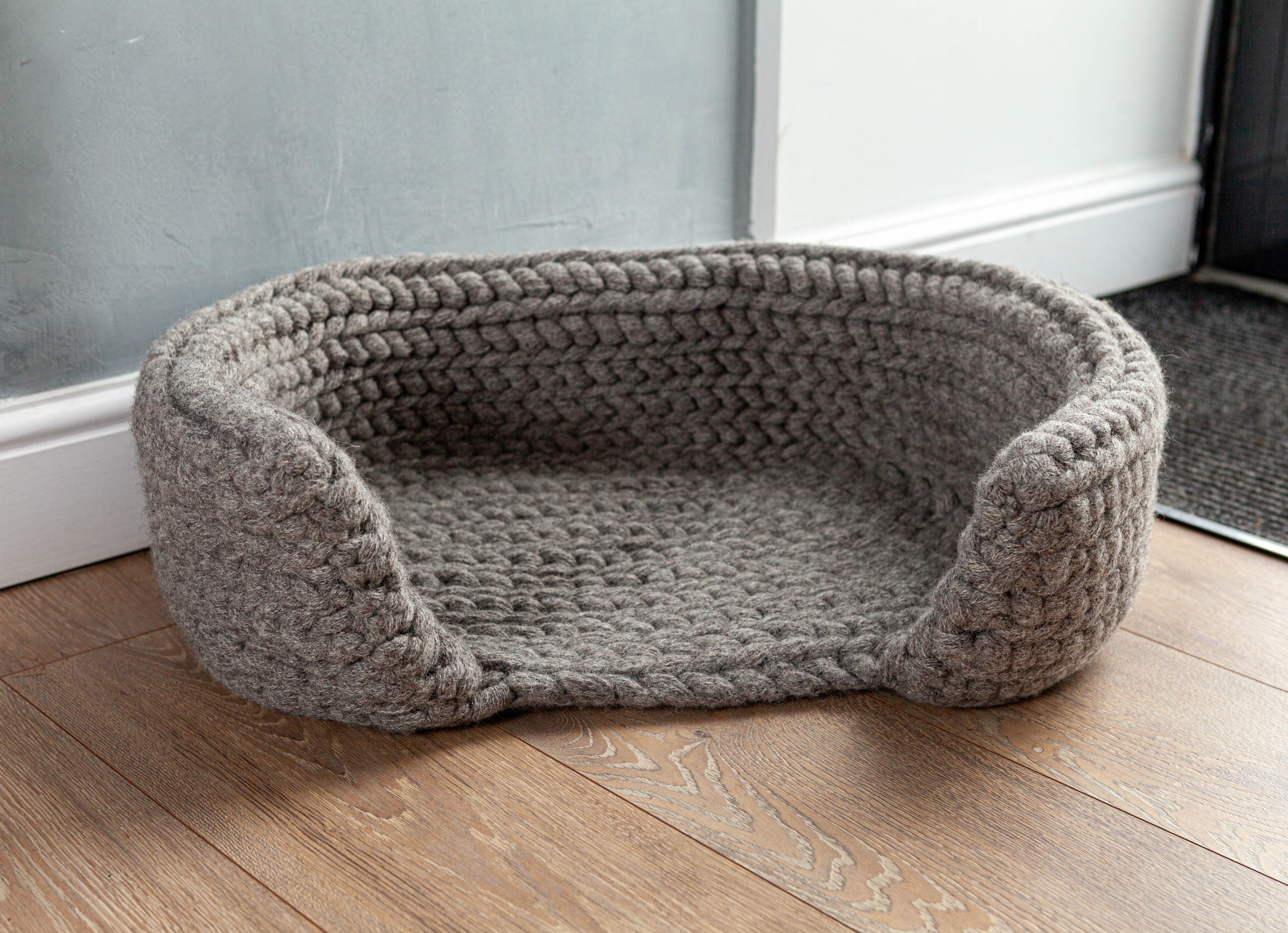 lit pour chien chunky crochet chien lit panier chat luxe pure laine lit