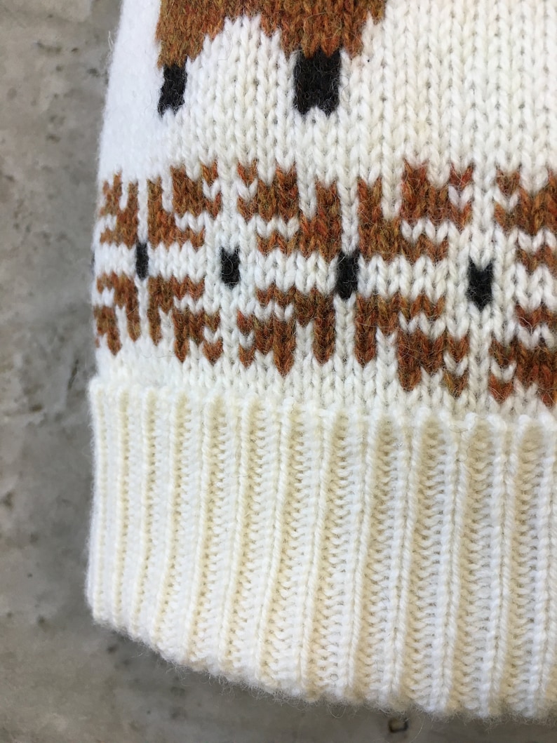 Handmade Knitted Lambswool Fox Beanie, Bobble Hat image 3