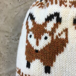 Handmade Knitted Lambswool Fox Beanie, Bobble Hat image 2