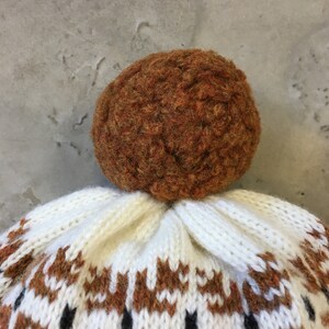 Handmade Knitted Lambswool Fox Beanie, Bobble Hat image 4