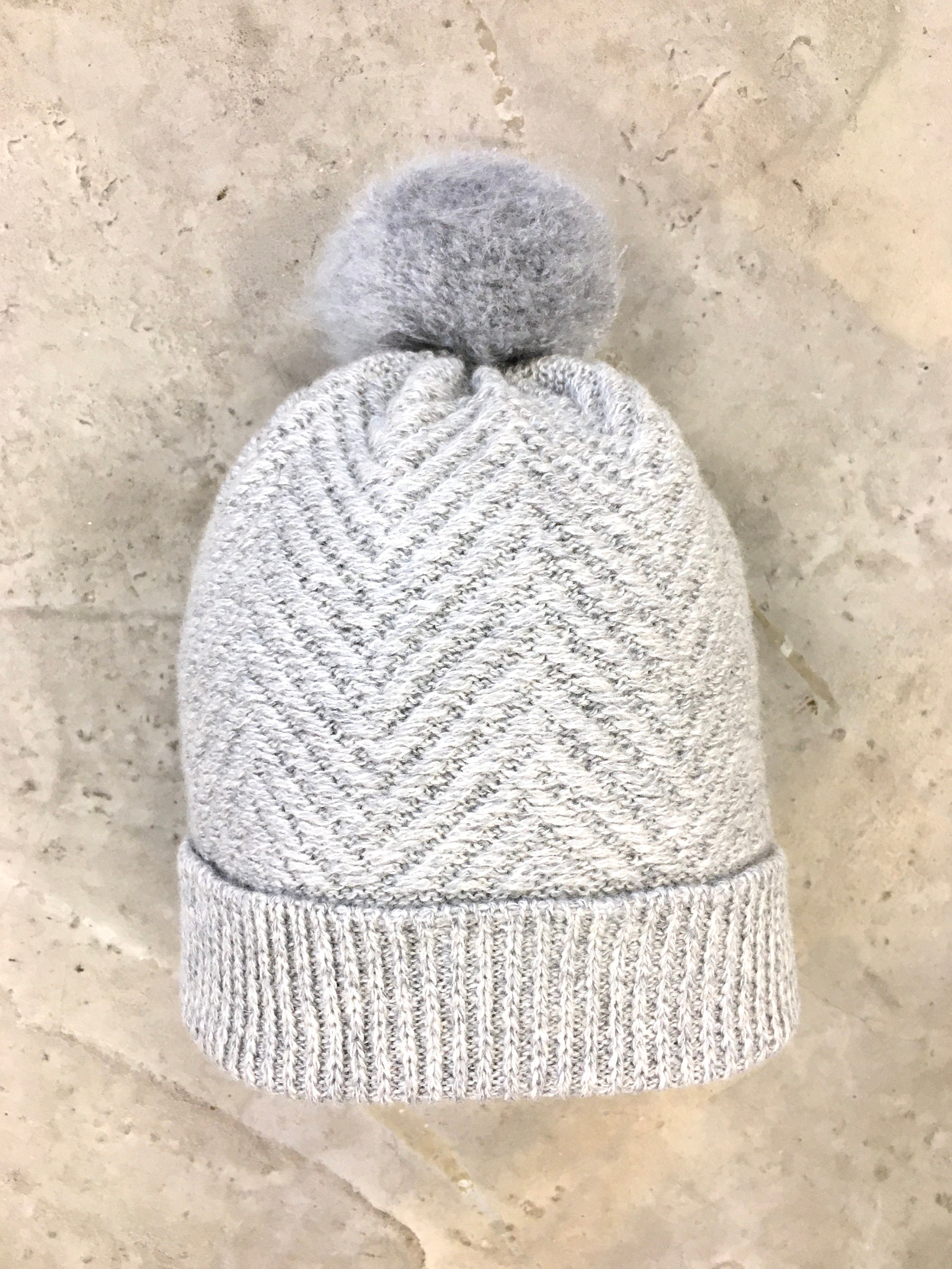 Cashmere Hat Grey Knit Cashmere Beanie 