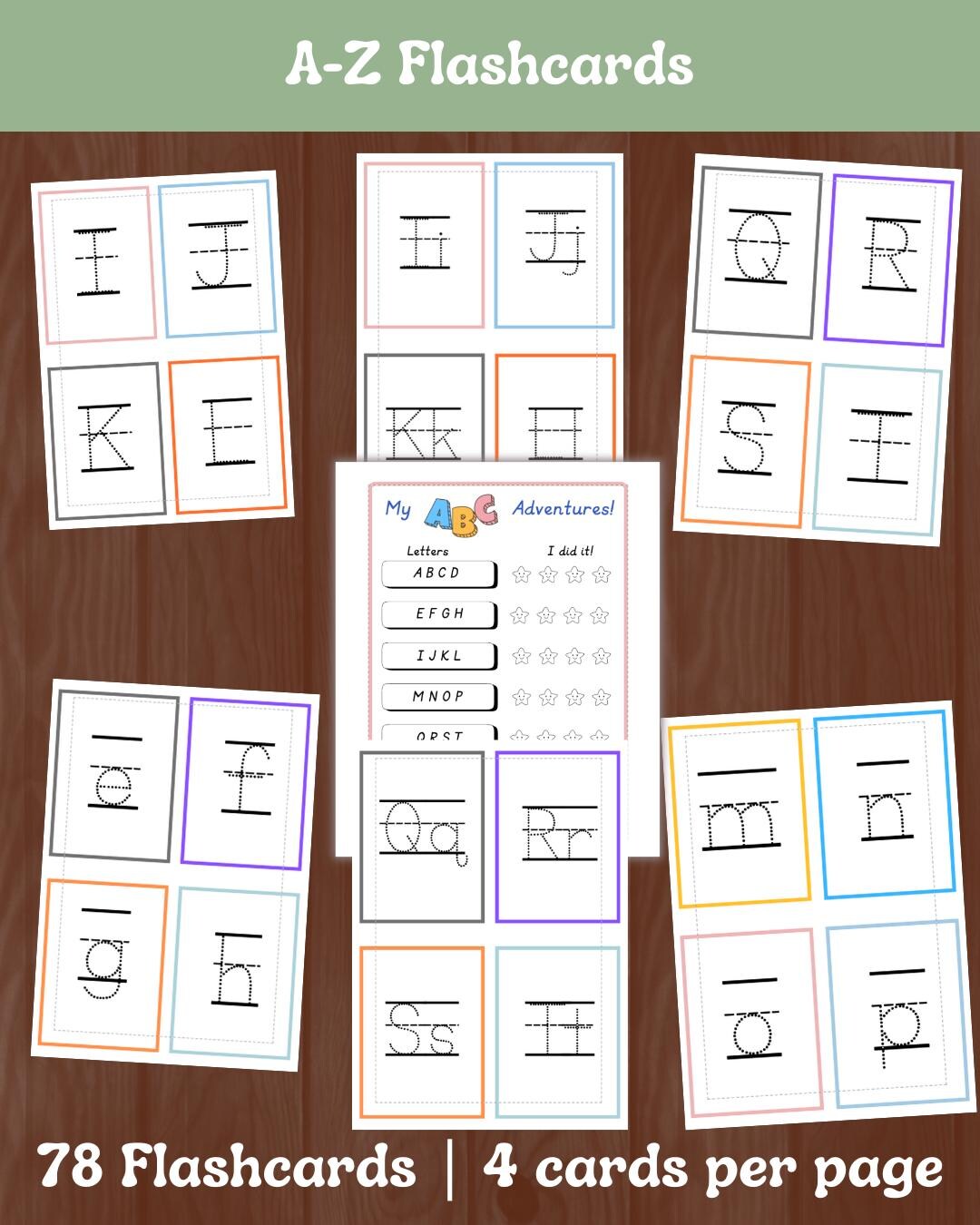 Montessori Alphabet Tracing Flashcards: 78 Uppercase and Lowercase ...