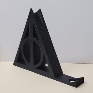 3D Printed Harry Potter Deathly Hallows Wand Holder Stand Black PLA Plastic
