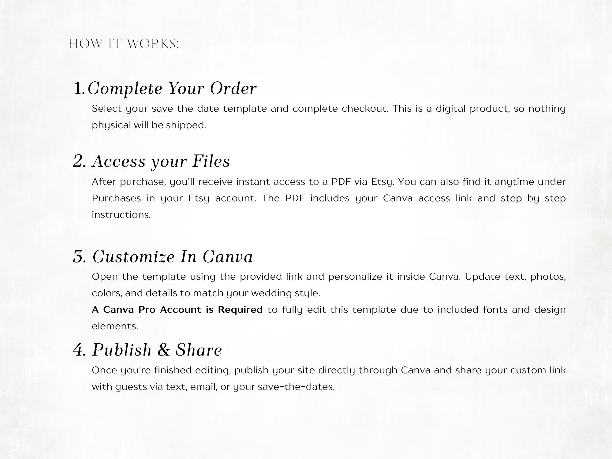 Modern Wedding Website Template Canva Editable, Destination Wedding