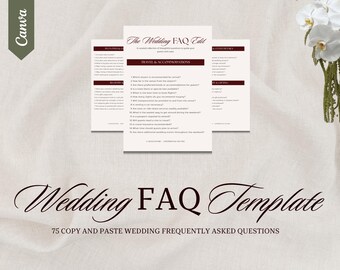 Destination Wedding FAQ Template | Canva Editable (Instant Download)