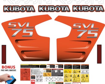 Fits KUBOTA SVL75 Decal Kit Skid Steer / safety decals /3M VINYL