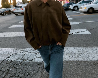 Chaqueta bomber efecto ante de Zara para mujer / Marrón oscuro