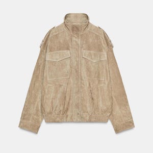 Chaqueta de ante para mujer inspirada en Zara que se ha vuelto viral / Chaqueta con cuello alto y cremallera imagen 4