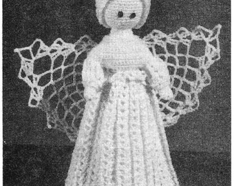 Pdf Download. CROCHET ANGEL PATTERN Vintage Christmas Angel Doll Design. Christmas Crochet Decor. Fun Easy Pattern. Shelf Sitter Decoration