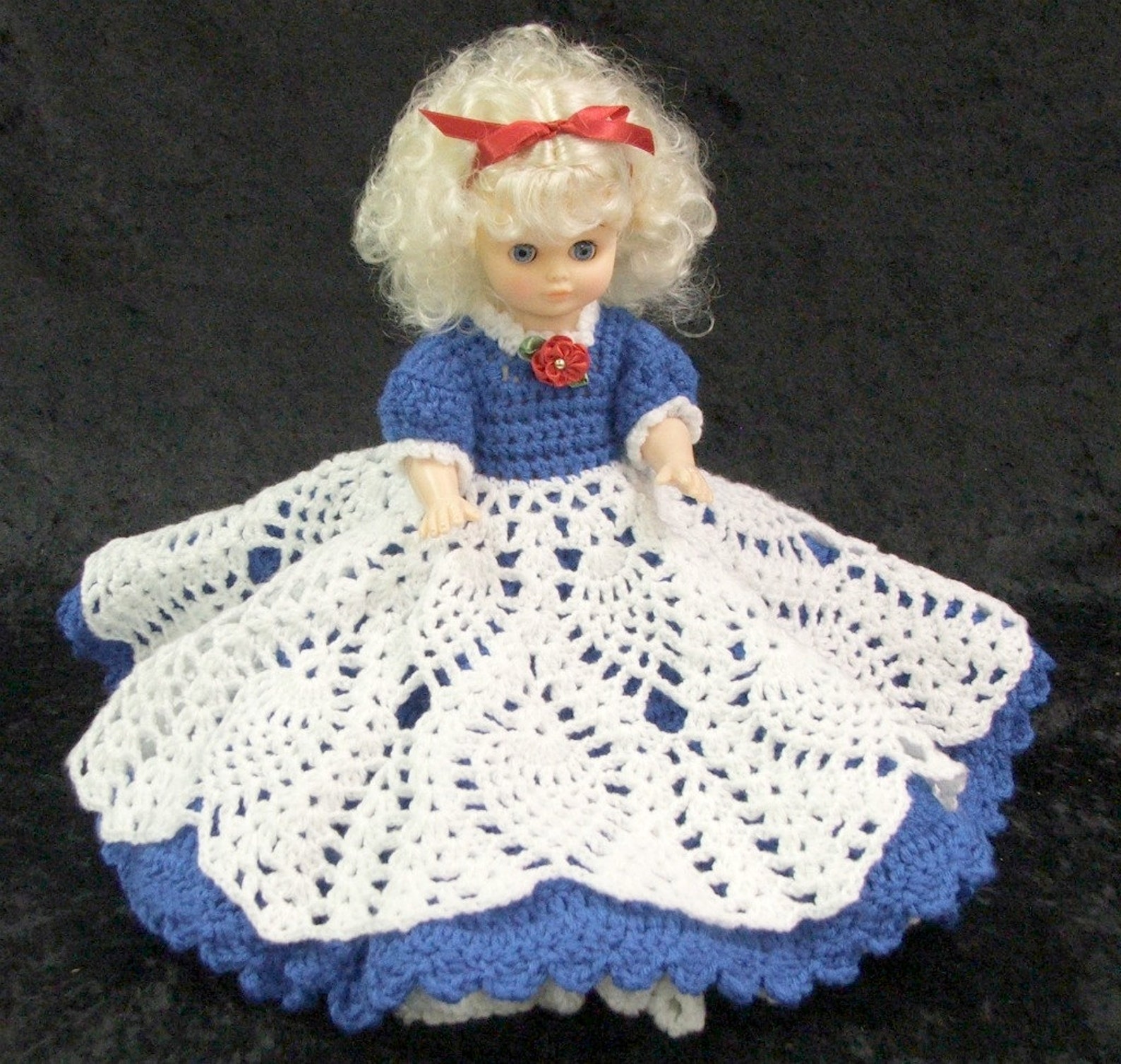 PDF Crochet Bed Doll Pattern. 1 FAITH Sweetheart Doll Series. Full Pineapple Lace Skirt. Easy ...