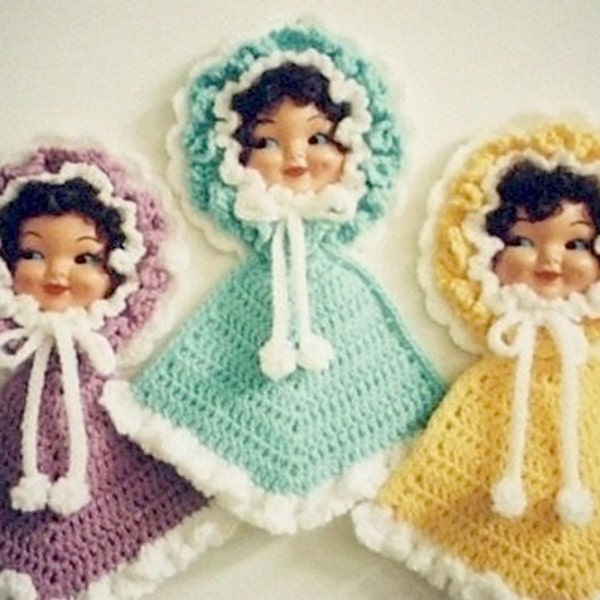 PDF PATTERN - Crochet Dolly Doll Potholder Pattern by Anne Oakleaf of JAO Enterprises Inc - Excellent for Bazaars