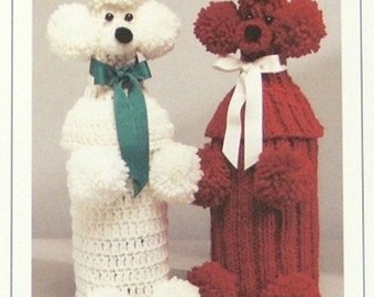 PDF Pattern - Poodle Bottle Covers to KNIT or CROCHET - Pooch That Hides The Hooch - Perfect Holiday Christmas Gift - Instant Download