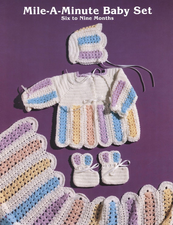 PDF Pattern - Mile-a-minute Baby Set! Matching Blanket~cardigan