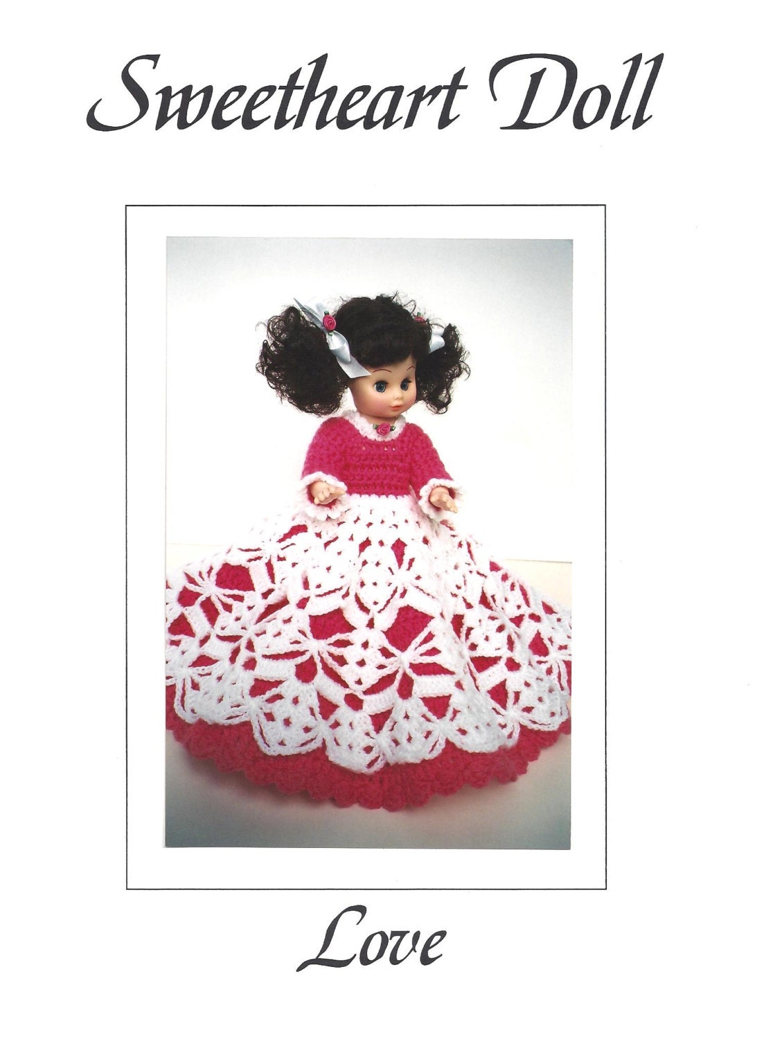 PDF Crochet Bed Doll Pattern. 3 LOVE Sweetheart Doll Series. Full Crochet Lace Skirt by JAO. Fun ...
