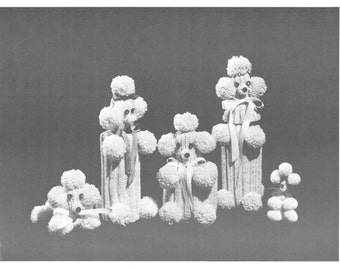 Pdf Pattern. 5 Crochet POODLE BOTTLE COVERS Crochet Pattern by J A O Enterprises. Several Sizes!