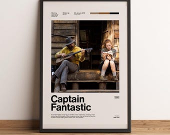 Captain Fantastic Poster | Viggo Mortensen Wall Art | Indie Movie Print | Boho Nature Room Decor | Eccentric Whimsigothic Cinephile Gift