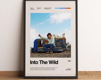 Into The Wild Movie Poster I Vintage Travel Print Retro Nature Wall Art I Adventure Decor I National Park Aesthetic Cult Classic Film Gift
