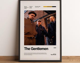 The Gentlemen Movie Poster | Guy Ritchie British Wall Art | Matthew McConaughey Print | Gangster Bar Decor | Minimalist Cinema Gift Art