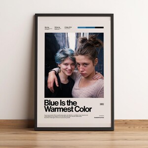 Blue Is the Warmest Color Movie Poster | French Romance Indie Art | Adele Lea Seydoux Wall Art | Aesthetic Blue Hair Wall Decor | Gift Idea