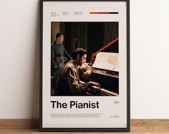 The Pianist Poster | Piano Player Wall Art | Classic Movie Print | Music Room Decor | Vintage Movie Poster | Aesthetic Retro Room Decor