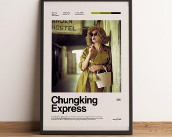 Chungking Express Poster | Wong Kar Wai Print | Retro Asian Cinema Wall Art | Vintage Movie Decor | Hong Kong Film Aesthetic Poster Minimal
