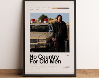 No Country For Old Men Poster | Anton Chigurh Wall Art | Coen Brothers Movie Print | Texas Neo Western Decor | Minimalist Cinema Gift
