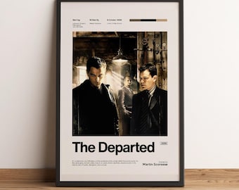 The Departed Movie Poster | Leonardo DiCaprio Matt Damon Wall Art | Martin Scorsese Crime Film Print | Boston Police Decor | Mafia poison type
