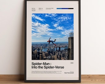 Spider-Man Into the Spider-Verse Poster | Miles Morales Wall Art | Marvel Superhero Comic Print | Vibrant Kid Room Decor | Cinephile poison