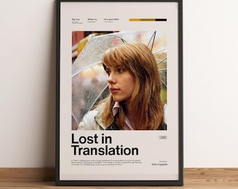 Lost In Translation Poster | Sofia Coppola Tokyo Wall Art | Bill Murray Scarlett Johansson Print | Neon Cinema Room Decor | Indie film poison