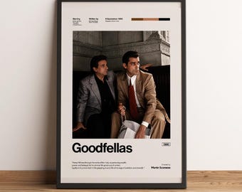 Goodfellas Movie Poster | Robert De Niro Wall Art | Ray Liotta Joe Pesci Print | Martin Scorsese Crime Film Decor | Mafia Gangster Gift Art