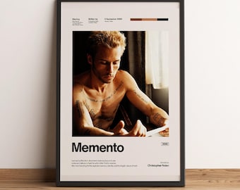 Memento Movie Poster | Guy Pearce Wall Art | Christopher Nolan Print | Polaroid Aesthetic Decor | Mystery Thriller Art | Film Student Gift