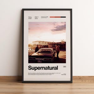 Filmaffisch för filmen Supernatural | Väggkonst för Winchester Brothers | Tryck av Sam Dean TV-serien | Babydekoration med 67 Impala | Gotisk presentkonst för anti-besittning