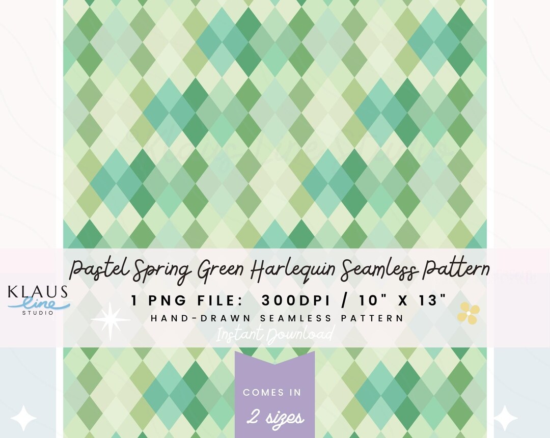 Spring Harlequin Pattern Pastel Spring Green Harlequin Seamless Pattern PNG – Preppy Argyle ...