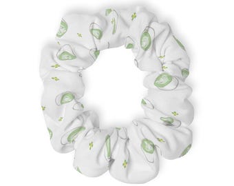 Matcha Latte Mönster Scrunchie | Estetiskt håraccessoar med grönt te