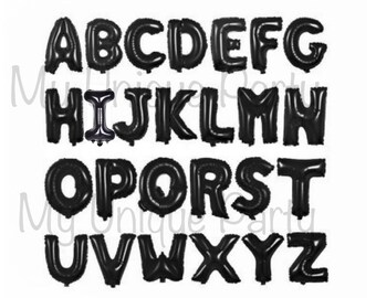 black jumbo letter balloons