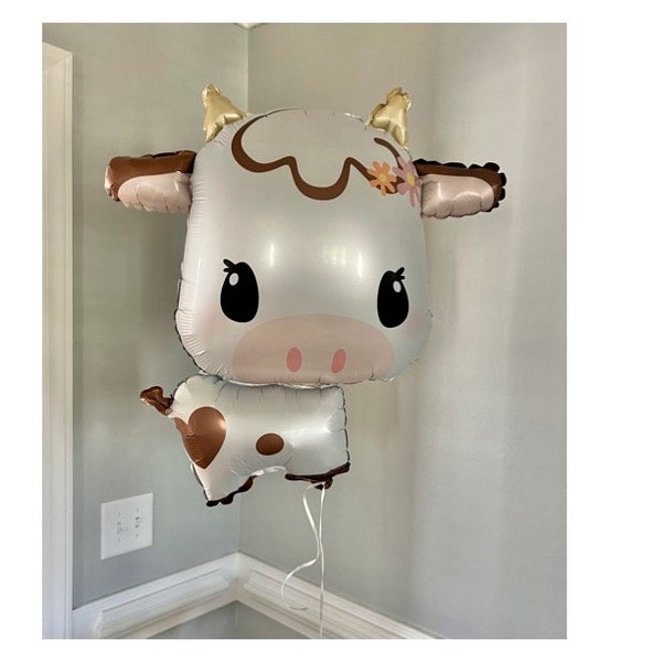 Cow Balloon Baby Cow Balloon Cowgirl Cowboy Party Cow Themed Baby Shower Farm Party Barnyard Cute Cow Balloon Kids Birthday Party