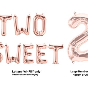 Buy TWO SWEET Letter Balloons Large Number 2 Two Sweet Banner 2nd Online in  India - Etsy