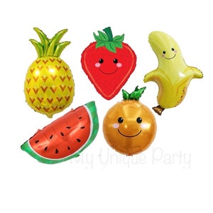 Fruit Balloons, Watermelon Balloon, Strawberry Balloon, Pineapple Balloon, Orange, Banana Tutti Frutti, Tutti Fruity Party, Hey Bear Decor