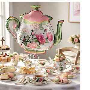 Teapot Foil Balloon - Floral Teapot - Tea Party Decorations image 4