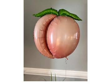 Peach Fruit Mylar Balloon Sweet as a Peach 1st Birthday Peachy One Baby Shower