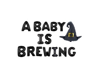 A BABY IS BREWING Balloon Banner - Baby Announcement - Gender Reveal
