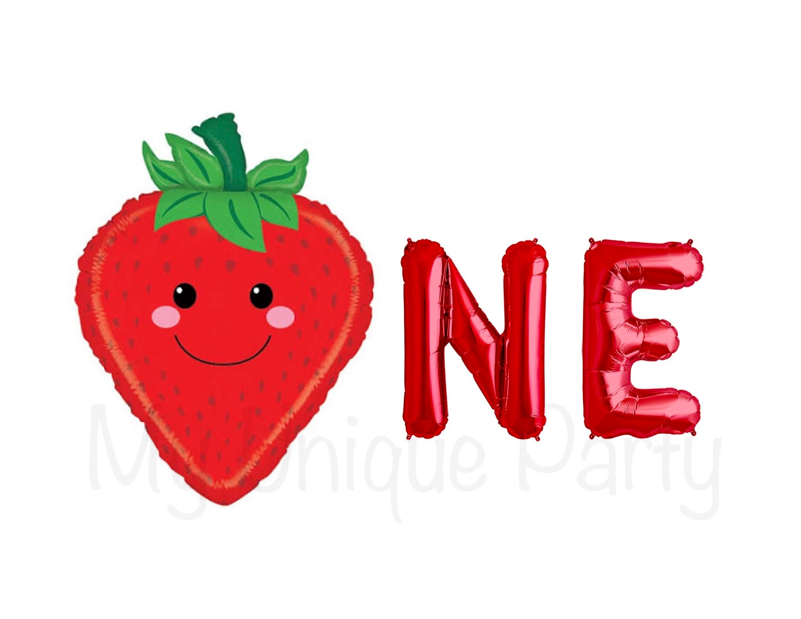 One Balloons One Banner Large Strawberry Balloon One Is Sweet Etsy