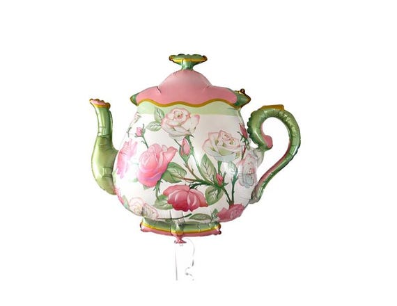 Teapot Foil Balloon - Floral Teapot - Tea Party Decorations
