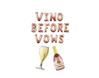 Vino Before Vows Mylar Letter Balloons Winery Bachelorette Party Bridal Shower Decor