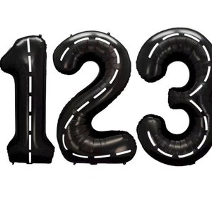 Race Car Number Balloons, Race Car Birthday Party, Race Car Themed Birthday, Two Fast Decorations, Fast One Birthday, Available in 1, 2, 3