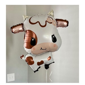 Cute Cow Balloon - Large Foil Number 2 Cow Print Balloon - Farm Themed Birthday Party