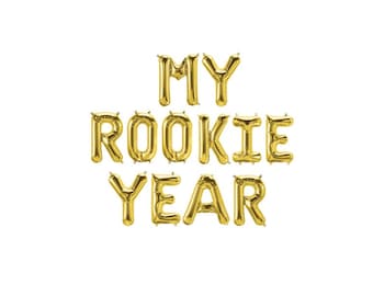 MY Rookie Year Birthday Party, First Birthday, Rookie of the Year Themed Party, Mylar Letters, 1st Birthday Decorations Balloon Banner