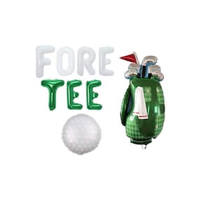 40th Golf Birthday Party, Fore Tee Balloon Letters, Golf Clubs Bag Balloon, Golf Ball Balloon