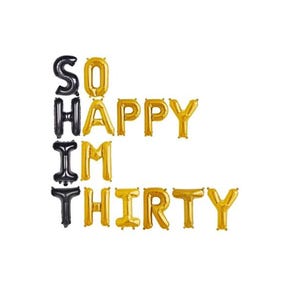 So Happy Im Thirty Letter Balloons 30th Birthday Balloons SO HAPPY Im THIRTY Banner Dirty 30 Thirty Birthday Decorations Hello 30 Rip 20s
